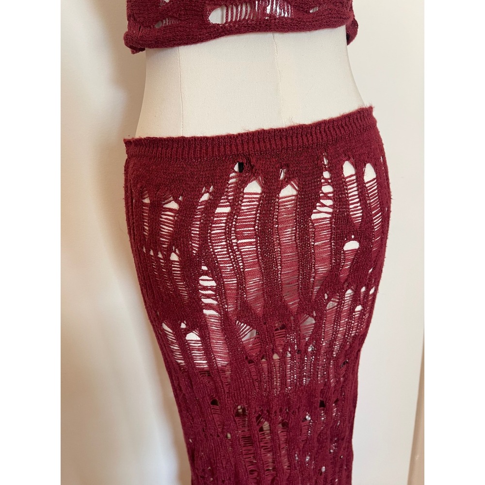 Jaded London Odette Laddered Knit Set Skirt Top Open Knit Sexy Beach Party XS - Picture 5 of 11